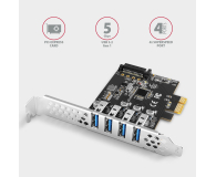 Axagon PCEU-43RS PCIE KONTROLER 4X SUPERSPEED USB - 1211973 - zdjęcie 2